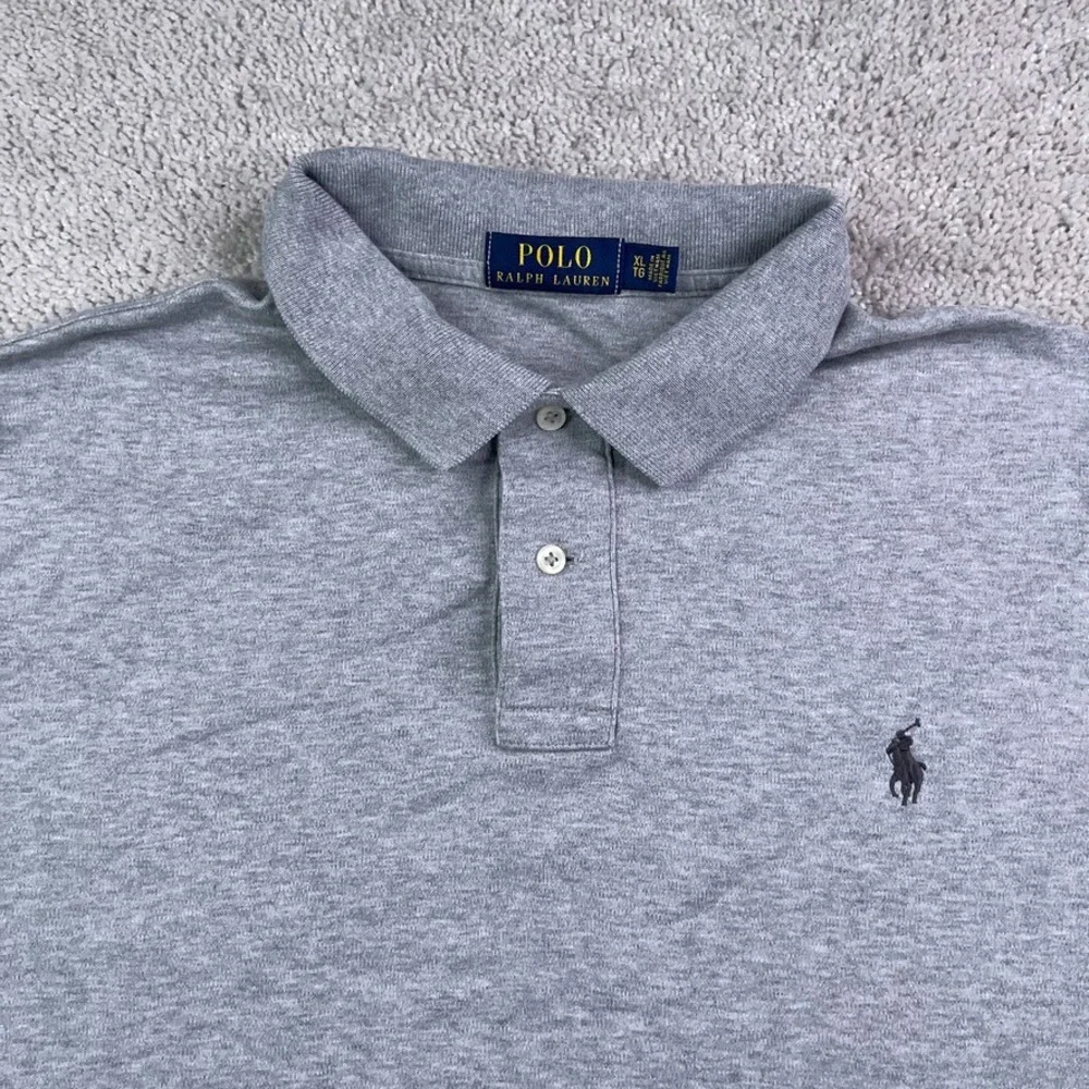 Polo Ralph Lauren‎ Polo Shirt Mens XL Gray Jersey Knit Short Sleeve Pony Preppy